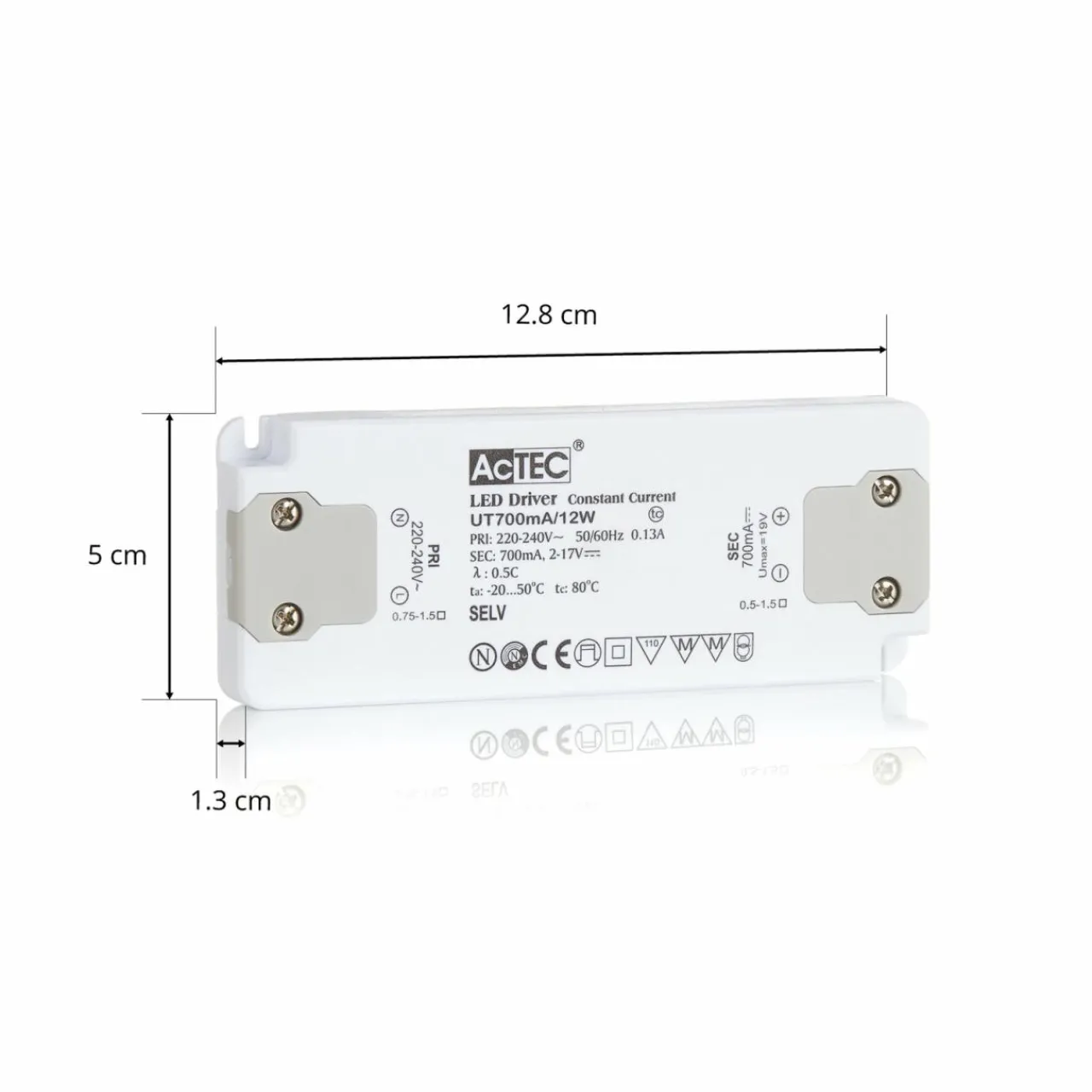 actec_slim_driver_led_cc_ma_w_0-3.webp AcTEC Slim driver LED CC 700mA, 12W^ Bloc D'Alimentation Courant Constant