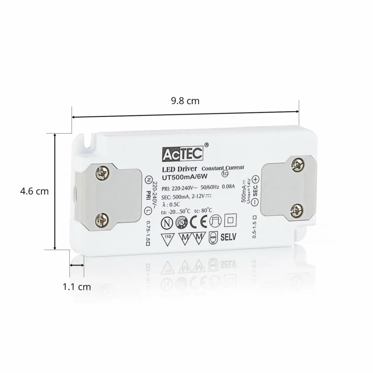 actec_slim_driver_led_cc_ma_w_0-8.webp AcTEC Slim driver LED CC 500mA, 6 W^ Bloc D'Alimentation Courant Constant
