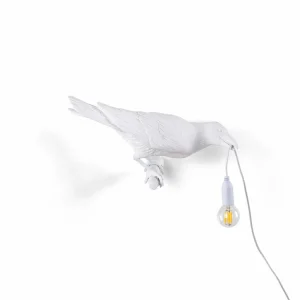 SELETTI Applique déco LED Bird Lamp, droite, blanche^ Lampes Décoratives