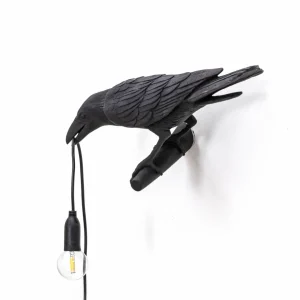 SELETTI Applique déco LED Bird Lamp, vue gauche, noire^ Lampes Décoratives