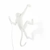 SELETTI Applique déco LED Monkey Lamp, blanche, droite^ Lampes Décoratives