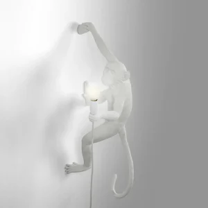 SELETTI Applique déco LED Monkey Lamp, blanche, droite^ Lampes Décoratives
