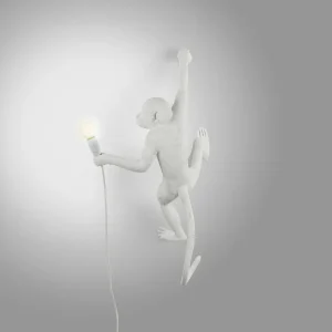 SELETTI Applique déco LED Monkey Lamp, blanche, droite^ Lampes Décoratives