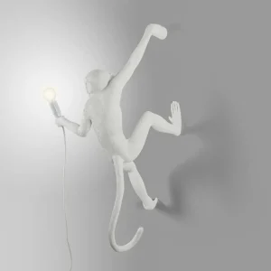 SELETTI Applique déco LED Monkey Lamp, blanche, droite^ Lampes Décoratives