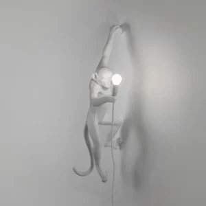 SELETTI Applique déco LED Monkey Lamp, blanche, gauche^ Lampes Décoratives
