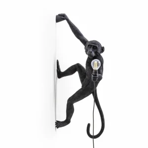 SELETTI Applique déco LED Monkey Lamp, droite, noire^ Lampes Décoratives