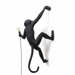 SELETTI Applique déco LED Monkey Lamp, droite, noire^ Lampes Décoratives