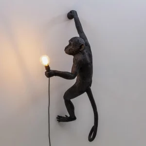 SELETTI Applique déco LED Monkey Lamp, droite, noire^ Lampes Décoratives