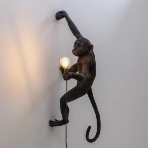 SELETTI Applique déco LED Monkey Lamp, droite, noire^ Lampes Décoratives