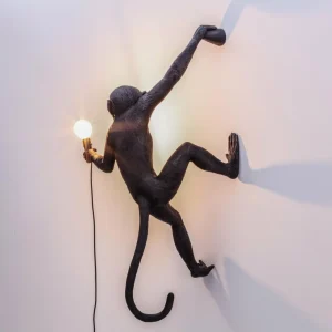 SELETTI Applique déco LED Monkey Lamp, droite, noire^ Lampes Décoratives