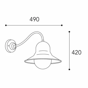 Moretti Luce Applique d’ext Campanula 2093 laiton ancien/transp^ Appliques Murales Extérieures