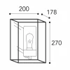 Moretti Luce Applique d'ext. Cubic³ 3366 laiton ancien/transp.^ Appliques Murales Extérieures