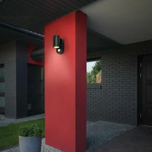 Briloner Applique d'extérieur à détecteur 3789015, noir, plastique, GU10^ Appliques D'Extérieur Avec Détecteur