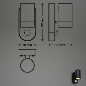 Briloner Applique d'extérieur à détecteur 3789015, noir, plastique, GU10^ Appliques D'Extérieur Avec Détecteur
