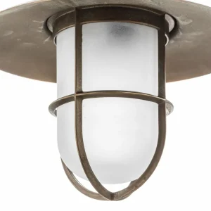 Moretti Luce Applique d'extérieur Antique avec grille, verre mat^ Appliques Murales Extérieures