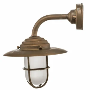 Moretti Luce Applique d'extérieur Antique avec grille, verre mat^ Appliques Murales Extérieures