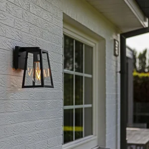 LUTEC Applique d’extérieur Fia noir mat, verre clair^ Appliques Murales Extérieures