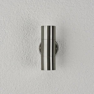 Lindby Applique d'extérieur Hakan en inox à 2 lampes^ Appliques Murales Extérieures