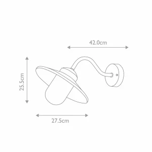Elstead Applique d'extérieur Klampenborg, blanc, lanterne, acier inoxydable^ Luminaires De Terrasse