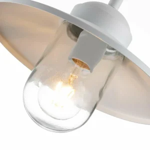 Elstead Applique d'extérieur Klampenborg, blanc, lanterne, acier inoxydable^ Luminaires De Terrasse