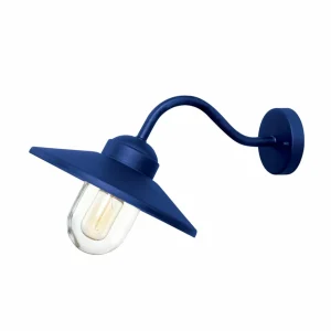 Elstead Applique d'extérieur Klampenborg, bleu, lanterne, acier inoxydable^ Luminaires De Terrasse