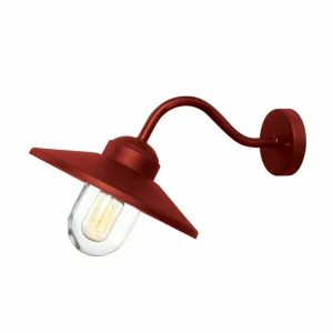 Elstead Applique d'extérieur Klampenborg, rouge, lanterne, acier inoxydable^ Luminaires De Terrasse