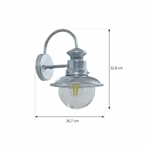 Lindby Applique d'extérieur Celinor, argent, acier, Ø 15 cm^ Luminaires De Terrasse