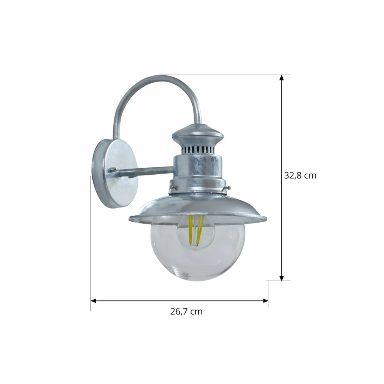 applique_dextrieur_lindby_celinor_argent_acier___cm_2.webp Lindby Applique d'extérieur Celinor, argent, acier, Ø 15 cm^ Luminaires De Terrasse