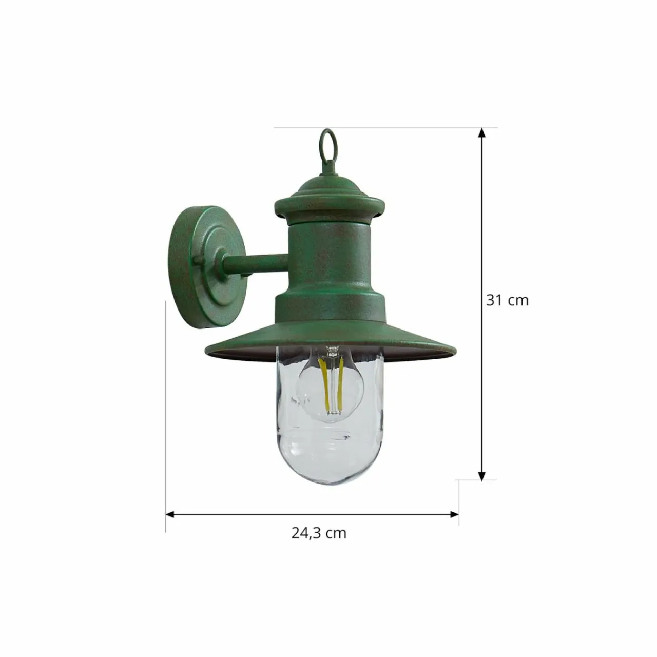 applique_dextrieur_lindby_eloretta__cm_vert_verre_acier_2.webp Lindby Applique d'extérieur Eloretta, 22 cm, vert, verre, acier^ Appliques Murales Extérieures | Luminaires De Terrasse