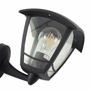 Lindby Applique d'extérieur Isidoro, noir, lanterne, plastique^ Luminaires De Terrasse