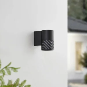 Lindby Applique d'extérieur Lurinda, noir, aluminium, Ø 10,5 cm^ Luminaires De Terrasse