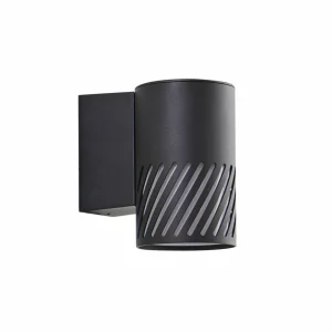 Lindby Applique d'extérieur Lurinda, noir, aluminium, Ø 10,5 cm^ Luminaires De Terrasse