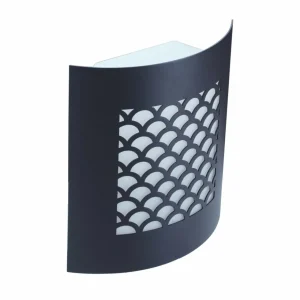 Lindby Applique d'extérieur Mailo en aluminium, gris^ Appliques Murales Extérieures