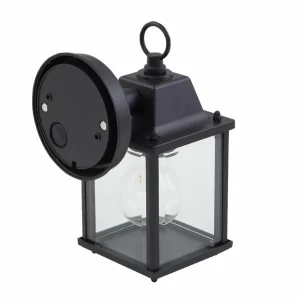Lindby Applique d'extérieur Rurik, noir, verre, aluminium, E27^ Luminaires De Terrasse