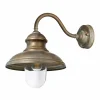 Moretti Luce Applique d'extérieur Little Mill 3351, laiton vieilli, verre, transparent^ Appliques Murales Extérieures