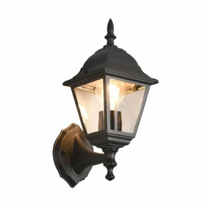 Trio Lighting Applique d'extérieur Livenza, douille en haut, noir, aluminium^ Luminaires De Terrasse
