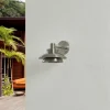 Lucande Applique d'extérieur Thais, gris, acier inoxydable, Ø 25 cm^ Luminaires De Terrasse