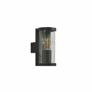 Lucande Applique d'extérieur Zanta, hauteur 19,7 cm, IP65, noir^ Luminaires De Terrasse
