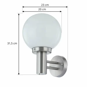 Lindby Applique d'extérieur Nada en inox^ Appliques Murales Extérieures
