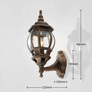 Lindby Applique d'extérieur Nadesha, doré brossé^ Appliques Murales Extérieures