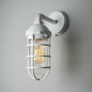 Konstsmide Applique d'extérieur Olbia, blanc, aluminium, hauteur 33 cm^ Appliques Murales Extérieures