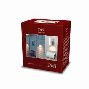 Konstsmide Applique d'extérieur Temi, blanc, largeur 11 cm, aluminium^ Appliques Murales Extérieures