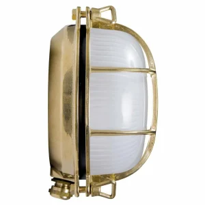 Moretti Luce Applique d'extérieur Tortuga, laiton naturel/opale^ Appliques Murales Extérieures