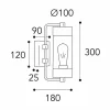 Moretti Luce Applique ext. Silindar 3389, laiton ancien/transp.^ Appliques Murales Extérieures