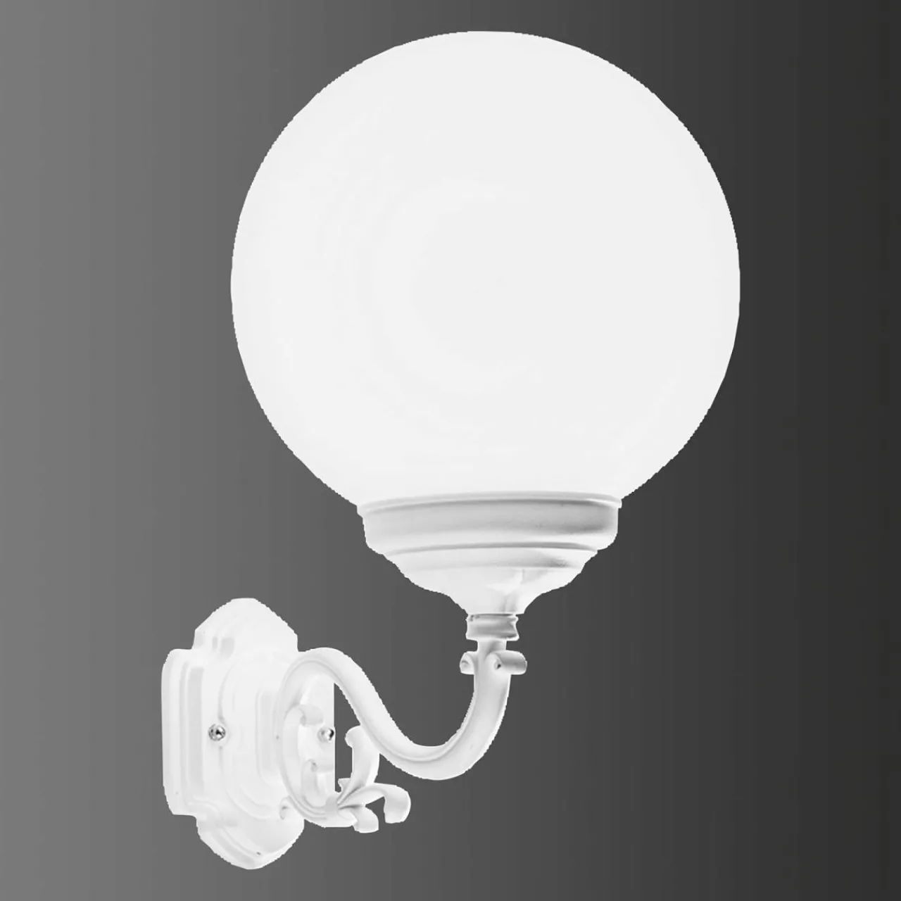 applique_extrieur__abatjour_sphre_blanche_0.webp LCD Applique extérieur 1130, abat-jour sphère, blanche^ Appliques Murales Extérieures