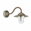 Moretti Luce Applique extérieur Chalet laiton ancien prof.38cm^ Appliques Murales Extérieures