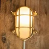 Moretti Luce Applique murale d'extérieur ovale Bengt laiton, verre opalin^ Appliques Murales Extérieures