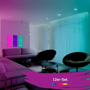 Müller-Licht Applique murale LED Magic Panel RGBW, carré, lot de 12^ Lampes Décoratives