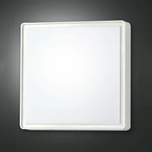 Fabas Luce Applique murale Oban, 30 cm x 30 cm, capteur, 2 x E27, blanc, IP65^ Appliques D'Extérieur Avec Détecteur