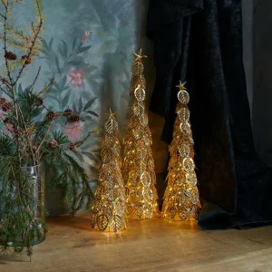 Sirius Arbre décoratif LED Kirstine, doré, hauteur 43 cm^ Lumière De Noël